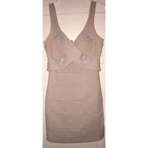 😍 Beige nude sparkly short dress ✨